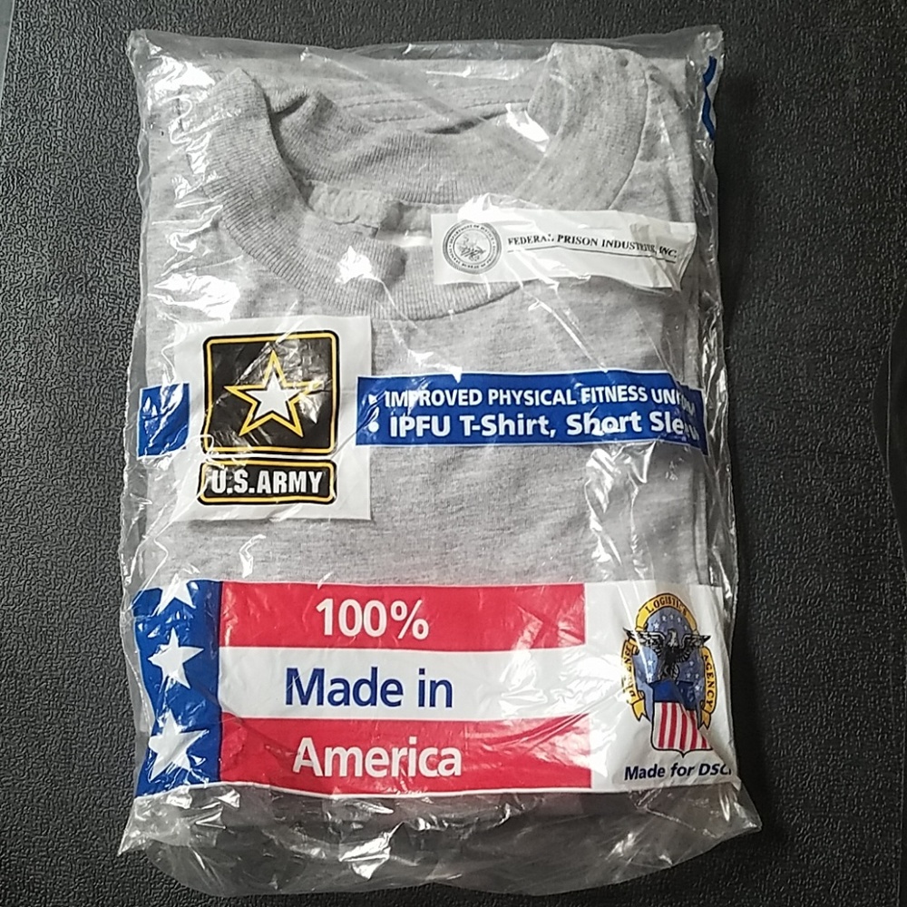 Army PT shirt grey short sleeve